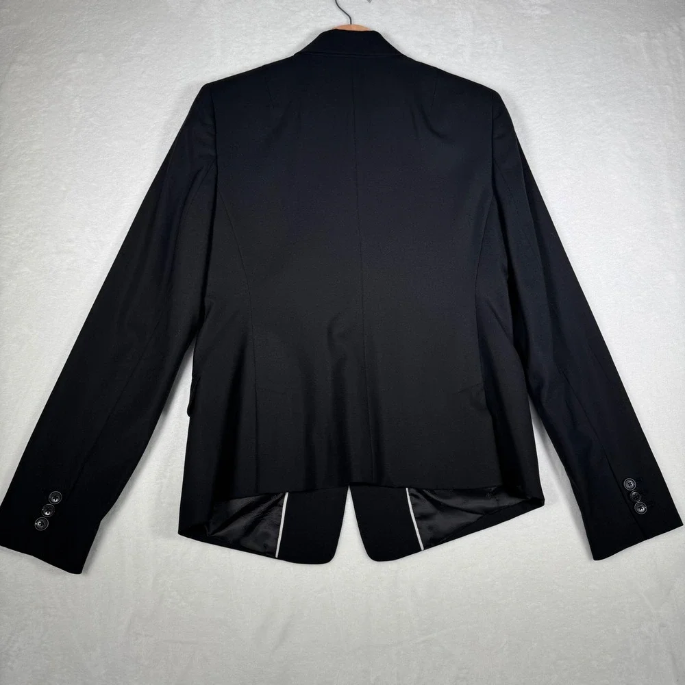 Banana Republic Womens 10 Wool Blend Suit Set Black Blazer Martin Fit Pants - Picture 3 of 16